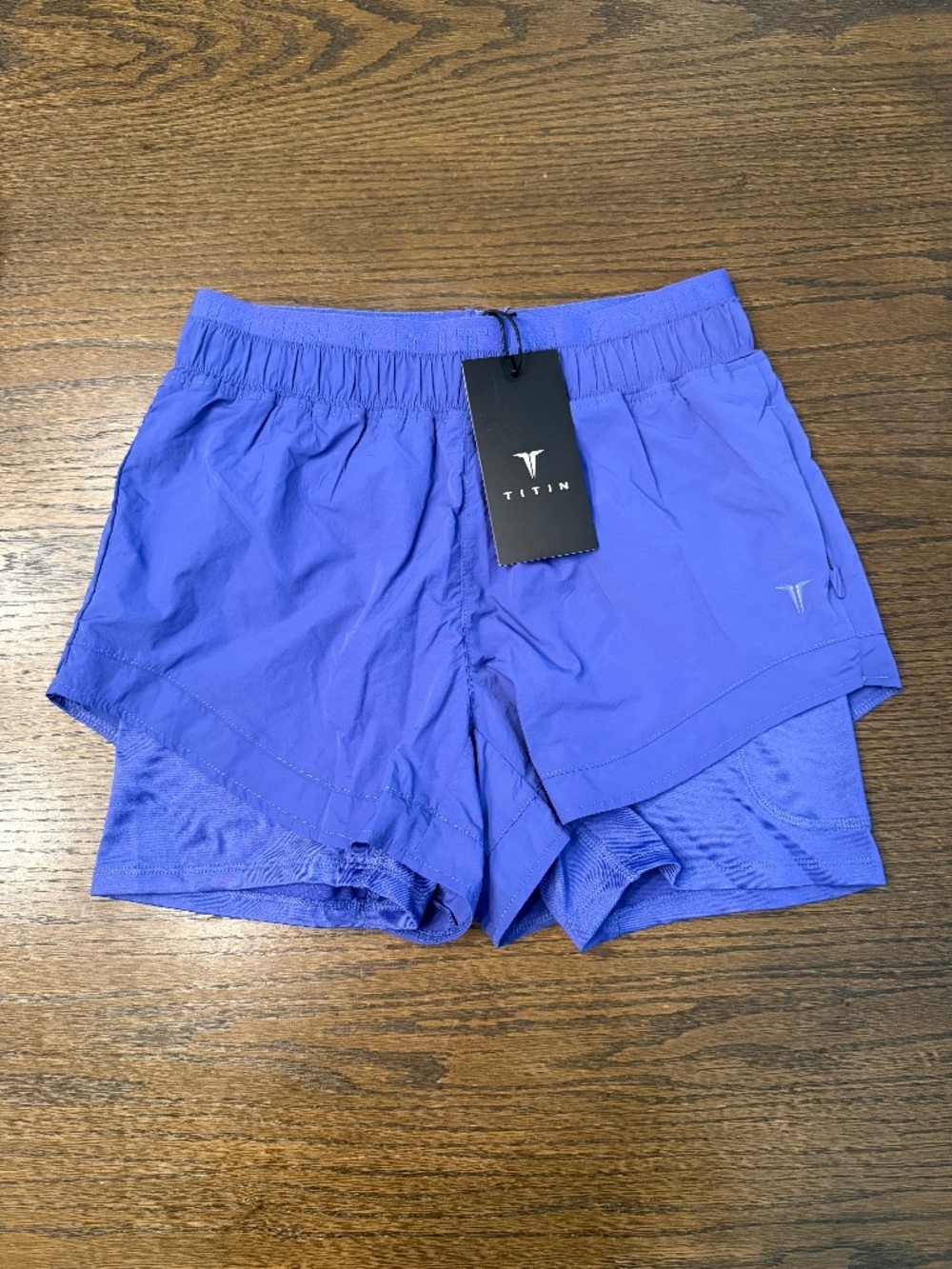 NWT - TITIN Women's 2-in-1 Running Shorts Iris Bloom - XS
